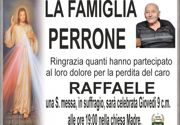 RINGRAZIAMENTO PERRONE RAFFAELE